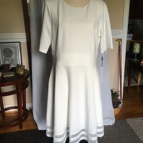 Calvin Klein | Dresses | Calvin Klein Cream White Gorgeous Dress | Poshmark